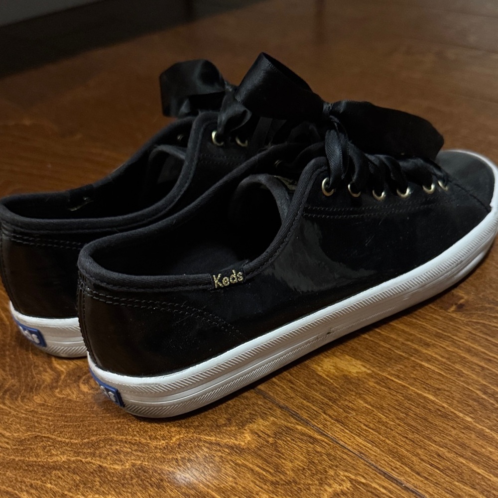 Keds Black patent leather Sneakers with Satin Ribbon